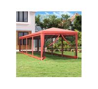 vidaXL Tente de réception avec 10 parois latérales en maille rouge 3x12 m HDPE