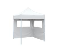 vidaXL Tente de réception professionnelle Pliable avec 2 parois latérales 2×2m Acier blanc