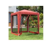 Partytent met 4 mesh zijwanden 2x2 m HDPE rood319220