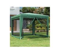 Partytent met 4 mesh zijwanden 3x3 m HDPE groen319228