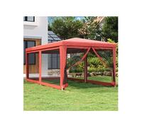Partytent met 6 mesh zijwanden 3x6 m HDPE rood319240