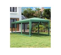 Partytent met 8 mesh zijwanden 3x9 m HDPE groen319243