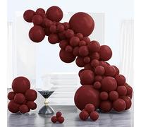 PartyWoo Ballons Bordeaux, 102 pcs Bordeaux Différentes Tailles Paquet de 18 Pouces 12 Pouces 10 Pouces 5 Pouces pour Guirlande de Ballons comme Décorations d'Anniversaire, Décorations de Mariage