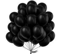 PartyWoo Ballons Noir, 100 Pièces Ballons en Latex de 10 Pouces, Ballons Mats, Ballons pour Décorations d'Anniversaire, Décorations de Baby Shower, Décorations de Mariage, Décorations de Baptême