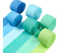 PartyWoo Lot de 6 banderoles en papier crépon de 150 m, lot de banderoles de fête en 6 couleurs pastel pour décorations d'anniversaire, décorations de fête, décorations (1,8 pouces x 82 pieds/rouleau)