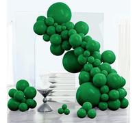 PartyWoo Y56 Lot de 123 ballons vert foncé de différentes tailles de 45,7 cm, 30,5 cm, 25,4 cm, 25,4 cm, 12,7 cm, vert forêt émeraude pour anniversaire, Noël, remise de diplôme, décorations de fête