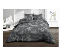Parure 2 pers 140x190 Linea 100% coton 57 fils/cm² - Drap housse 140x190 bonnet 25 cm, drap plat 240x300, 2 taies 63x63