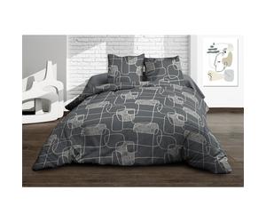Parure 2 pers 140x190 Linea 100% coton 57 fils/cm² - Drap housse 140x190 bonnet 25 cm, drap plat 240x300, 2 taies 63x63