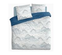 Parure 2 Personnes 260 x 240 cm Housse de Couette avec 2 taies en Percale de Coton Imprimé Ilyan - Atmosphera