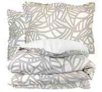 Parure 200x200 cm 50x70 cm 100% coton SERENA Beige écru 3 pièces