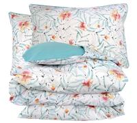 Parure 200x200 cm 50x70 percale de coton ROXANE multicolore 3 pièces