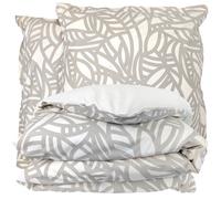 Parure 200x200 cm 65x65 cm 100% coton SERENA Beige écru 3 pièces