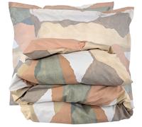 Parure 200x200 cm 65x65 percale coton LAND CRAIE multicolore 3 pièces