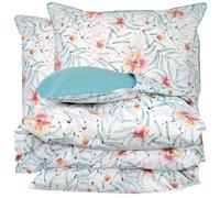 Parure 200x200 cm 65x65 percale de coton ROXANE multicolore 3 pièces