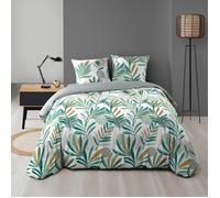 Douceur d'Intérieur Parure de lit 3 pièces Louna Microfibre imprimée 240 x 220 cm Vert