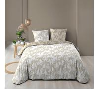 Douceur d'Intérieur – Parure de lit 3 pièces Oliana – 260x240 cm – 100% coton – Naturel
