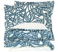 Parure 300x240 cm 65x65 cm 100% coton SERENA Bleu beige 3 pièces