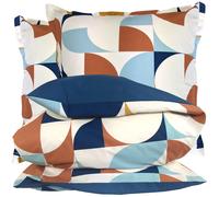 Parure 300x240 cm 65x65 cm percale MODULO bleu cobalt 3 pièces