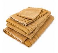 Parure de bain 100% coton 500 g/m² 5 pièces VIVID jaune Miel