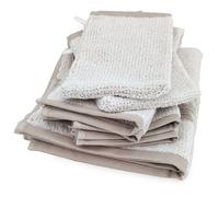 Parure de bain 5 pièces FOLIUM éponge en 100% coton 520 g/m² beige