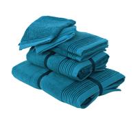 Parure de bain 6 pièces JULIET Bleu Baltic 520 g/m2