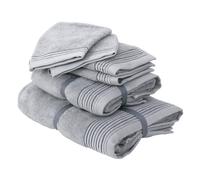 Parure de bain 6 pièces JULIET Gris Argent 520 g/m2