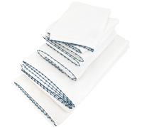 Parure de bain 7 pièces collection ORLA pur coton avec picueta bleu