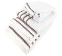 Parure de bain 7 pièces coton collection SERATA blanc jaune