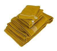 Parure de bain 7 pièces INTENSE à bordures blanches couleur jaune