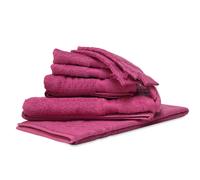 Parure de bain 7 pièces ROYAL CRESENT Rose Vin 650 g/m2