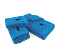 Parure de bain 8 pièces 100% coton 550 g/m2 PURE FOOTBALL Bleu Turquoise