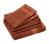 Parure de bain coton 550 g/m2 NAÏA par lot de 5 orange Argile