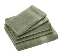 Parure de bain coton 550 g/m2 NAÏA par lot de 5 vert Olive