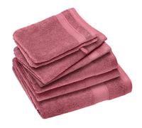 Parure de bain coton 550 g/m2 NAÏA par lot de 7 rose Bois de rose
