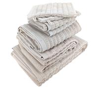 Parure de bain en fils retors pur coton collection SWELL 7 pièces beige