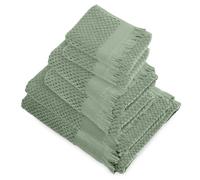 Parure de bain micro-coton TETHYS vert olive 6 pièces