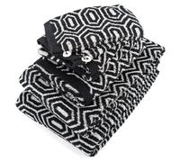 Parure de bain SYMETRIE 100% coton Alvéoles 7 pièces noir