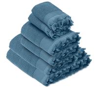 Parure de bain TETHYS 6 pièces micro-coton bleu Orage