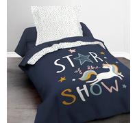 Parure de couette 140 x 200 "Star of the show" Réversible 100% Coton / 57 Fils/cm²