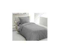 PARURE DE COUETTE LOVELY HOME - 140x200 cm - 100% COTON - GRIS CLAIR