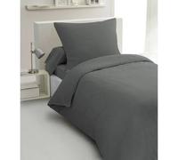Parure De Couette 2 Pièces - Home Linge Passion - Hp72077 - Microfibre 82 G - 140 X 200 Cm - Gris Anthracite Gris