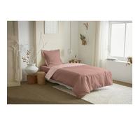 Parure de couette 2 Pièces réversible ""Duo Premium"" 140 x 200 cm Vieux Rose/Rose Dragée