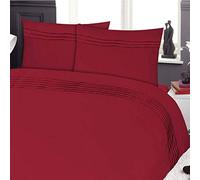 Parure de Couette 220x240 cm 100% Coton 57 Fils Pintek Bordeaux