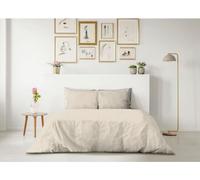 Parure de Couette 240x260 cm, 100% Coton, Beige Crème, Lovely Home