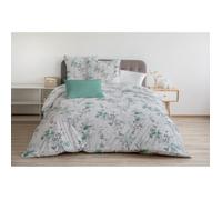 Parure de couette 240x260 cm HOME LINGE PASSION 100% coton 57 fils Vert - Housse + 2 taies 63x63