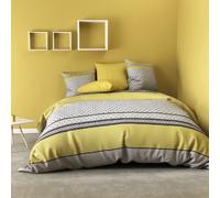 Parure de couette 2pcs 140x200cm 100% microfibre 55gsm vaxo jaune