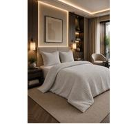 Parure de Couette 3 pièces en 100% gaze de coton 240x260 cm Gris Glacier