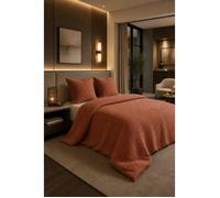 Parure de Couette 3 pièces en 100% gaze de coton 240x260 cm Terracotta