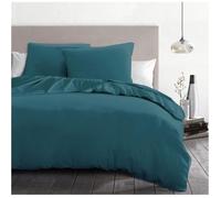 Parure de couette 3 pieces - HOME LINGE PASSION - HP72064 - Microfibre 82 g - 220 x 240 cm - Bleu canard