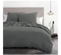 Parure de couette 3 pieces - HOME LINGE PASSION - HP72075 - Microfibre 82 g - 240 x 260 cm - Gris anthracite Gris
